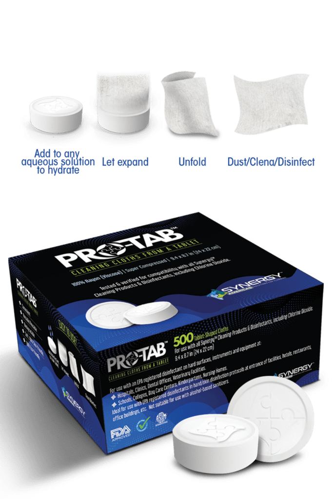 ProTab compressed towels for cleaning or sanitizing