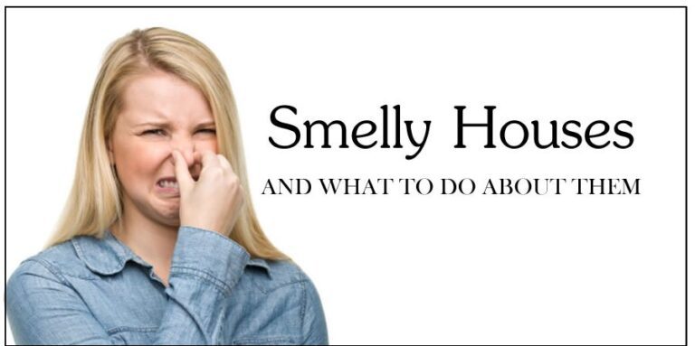 a girld hand on her nose and smelly houses what to do about them written on the picture.